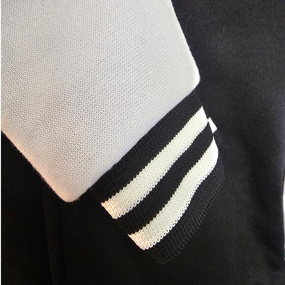 Black & White Varsity Bomber Jacket-Stranger Things/Eddie/Hellfire Club - Picture 6 of 7